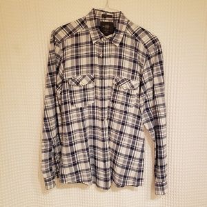 Mens H&M Plaid Button Down Medium Fitted Shirt